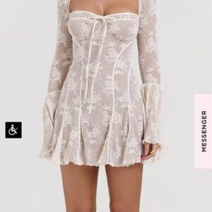 NWT House of CB Annalissa Vintage Cream Lace Corset Dress